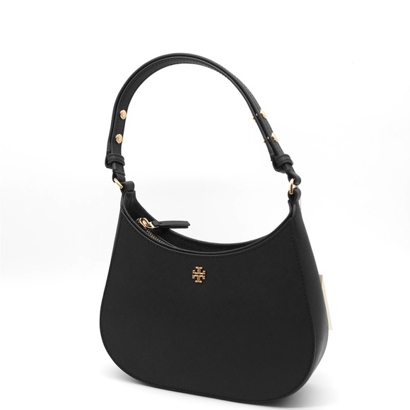 🍓NWT TORY BURCH Black Shoulder Bag with Crescent Shape - Picture 1 of 5
